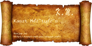 Kaszt Mátyás névjegykártya